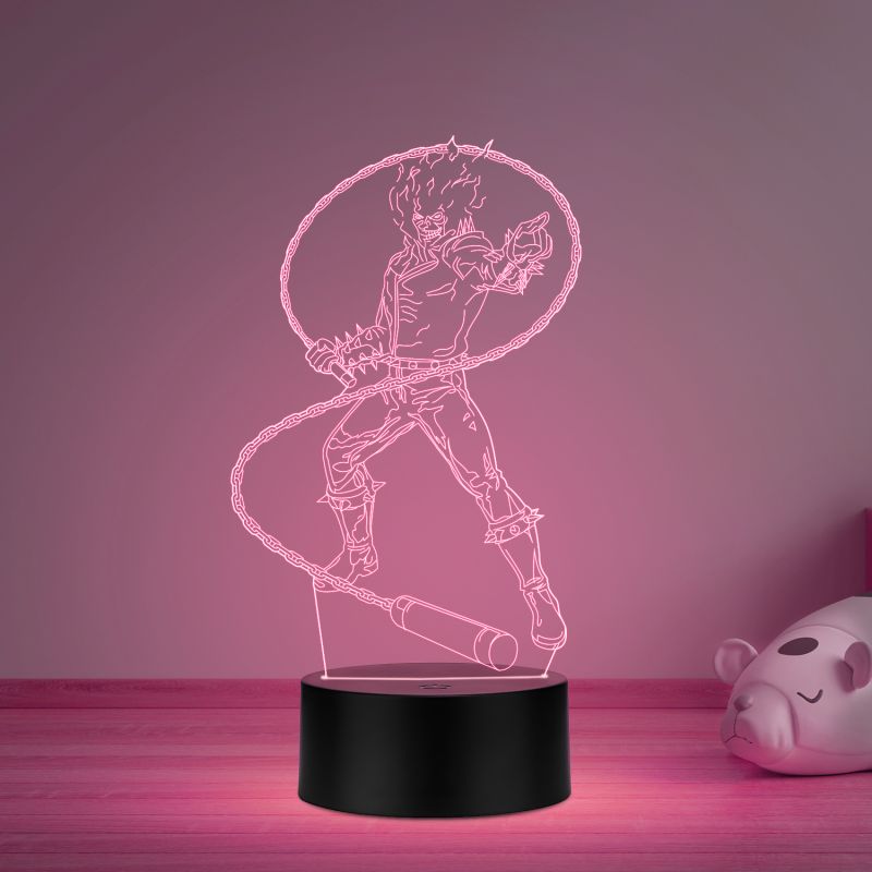 3D Illusion Ghost Raider Led Night Lamp Multicolored Light Gift for Anime Lover